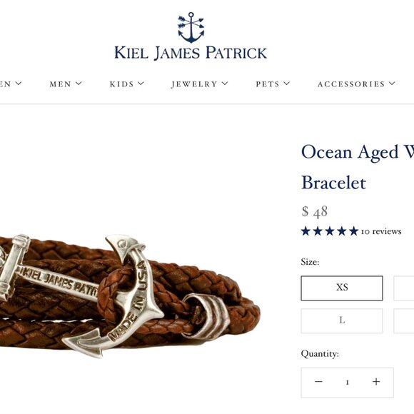 Kiel James Patrick Ocean Aged Whiskey Leather Bracelet - Picture 6 of 6